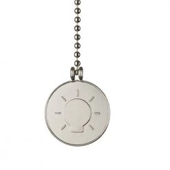 12 in. Brushed Nickel Light Bulb Icon Pull Chain by Commercial Electric