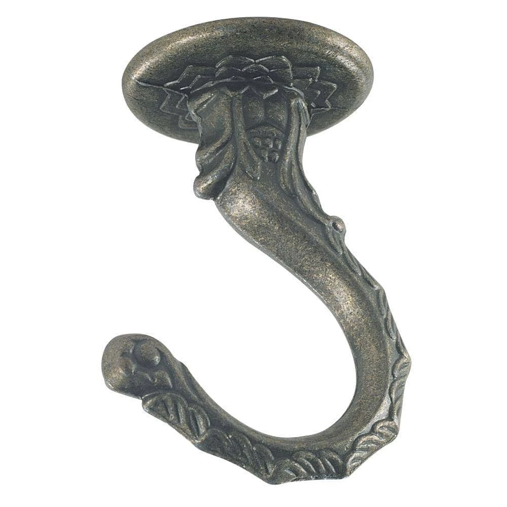2-1/2 in. Antique Brass Decorative Swag Hooks for Ceiling Light Fixtures (2-Pack) by Commercial Electric 3 2-1/2 in. Antique Brass Decorative Swag Hooks for Ceiling Light Fixtures (2-Pack) by Commercial Electric