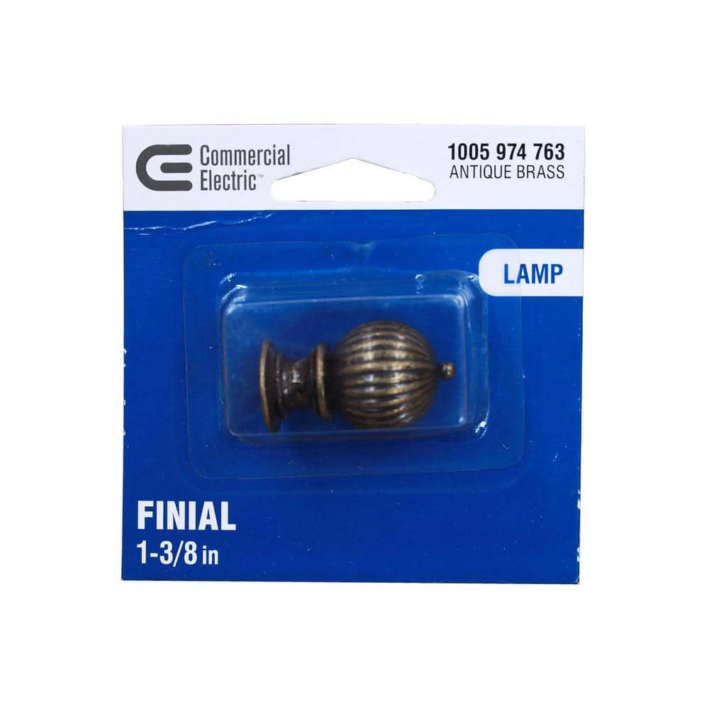 1-3/8 in. Antique Brass Lamp Finial by Commercial Electric 5 1-3/8 in. Antique Brass Lamp Finial by Commercial Electric - Image 3