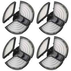 Spin Light 10 in. High Output 4000 Lumens Black LED Flush Mount Ceiling Light with 3 Adjustable Heads 5000K (4-Pack) by Commercial Electric