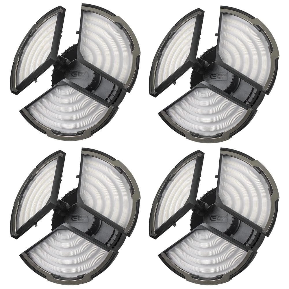 Spin Light 10 in. High Output 4000 Lumens Black LED Flush Mount Ceiling Light with 3 Adjustable Heads 5000K (4-Pack) by Commercial Electric 3 Spin Light 10 in. High Output 4000 Lumens Black LED Flush Mount Ceiling Light with 3 Adjustable Heads 5000K (4-Pack) by Commercial Electric