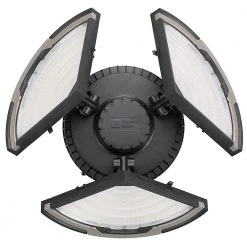 Spin Light 10 in. High Output 4000 Lumens Black LED Flush Mount Ceiling Light with 3 Adjustable Heads 5000K by Commercial Electric