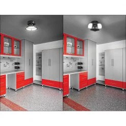 Spin Light 10 in. High Output 4000 Lumens Black LED Flush Mount Ceiling Light with 3 Adjustable Heads 5000K by Commercial Electric -OCTO LIGHTS Shop black commercial electric flush mount lights 56566161 c3 1000