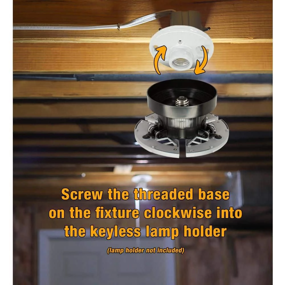 7 in. Spin Light 3 Adjustable Heads 3500 Lumens LED Flush Mount Garage Light and Basement - Screws into Lampholder by Commercial Electric 5 7 in. Spin Light 3 Adjustable Heads 3500 Lumens LED Flush Mount Garage Light and Basement - Screws into Lampholder by Commercial Electric - Image 3