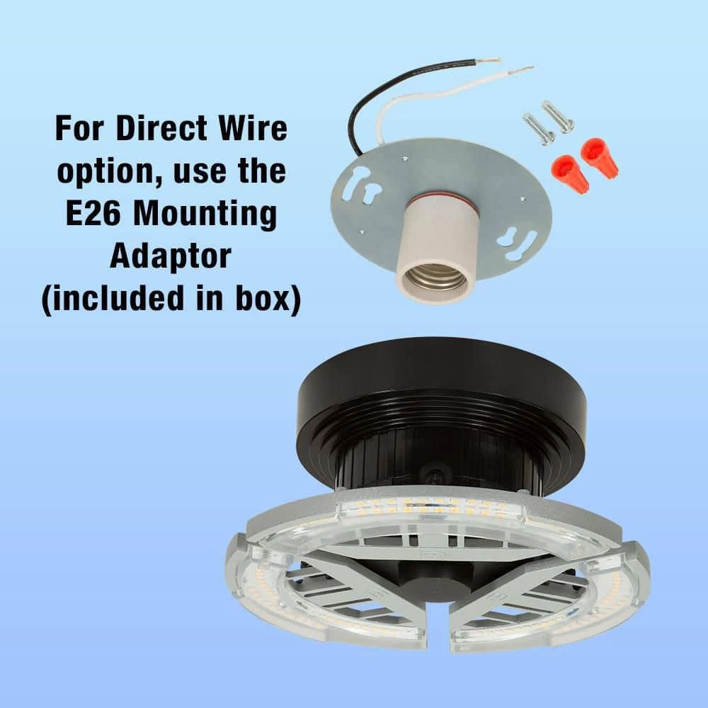 7 in. Spin Light 3 Adjustable Heads 3500 Lumens LED Flush Mount Garage Light and Basement - Screws into Lampholder by Commercial Electric 10 7 in. Spin Light 3 Adjustable Heads 3500 Lumens LED Flush Mount Garage Light and Basement - Screws into Lampholder by Commercial Electric - Image 8
