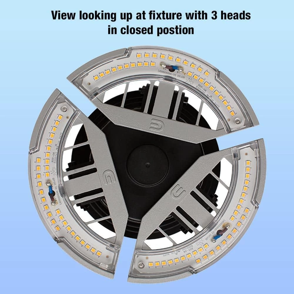 7 in. Spin Light 3 Adjustable Heads 3500 Lumens LED Flush Mount Garage Light and Basement - Screws into Lampholder by Commercial Electric 8 7 in. Spin Light 3 Adjustable Heads 3500 Lumens LED Flush Mount Garage Light and Basement - Screws into Lampholder by Commercial Electric - Image 6
