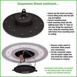 12 in. Round 500-Watt Equivalent 12,000 Lumens Ultra Lightweight Black Integrated LED High Bay Light (4-Pack) by Commercial Electric -OCTO LIGHTS Shop black commercial electric high bay lights 502511610 4pk 1d 1000