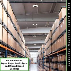 12 in. Round 500-Watt Equivalent 12,000 Lumens Ultra Lightweight Black Integrated LED High Bay Light (4-Pack) by Commercial Electric -OCTO LIGHTS Shop black commercial electric high bay lights 502511610 4pk 66 1000