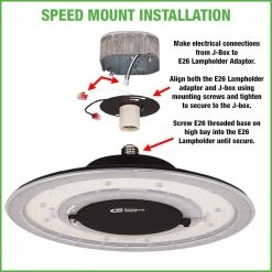 12 in. Round 500-Watt Equivalent 12,000 Lumens Ultra Lightweight Black Integrated LED High Bay Light (4-Pack) by Commercial Electric -OCTO LIGHTS Shop black commercial electric high bay lights 502511610 4pk 77 1000
