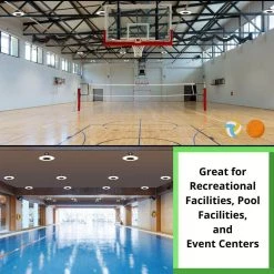 12 in. Round 500-Watt Equivalent 12,000 Lumens Ultra Lightweight Black Integrated LED High Bay Light (4-Pack) by Commercial Electric -OCTO LIGHTS Shop black commercial electric high bay lights 502511610 4pk c3 1000