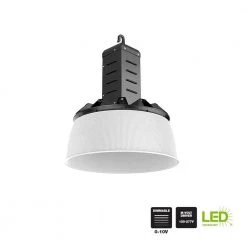 16 in. 750-Watt Equivalent Integrated LED Dimmable Black High Bay Light 5000K by Commercial Electric