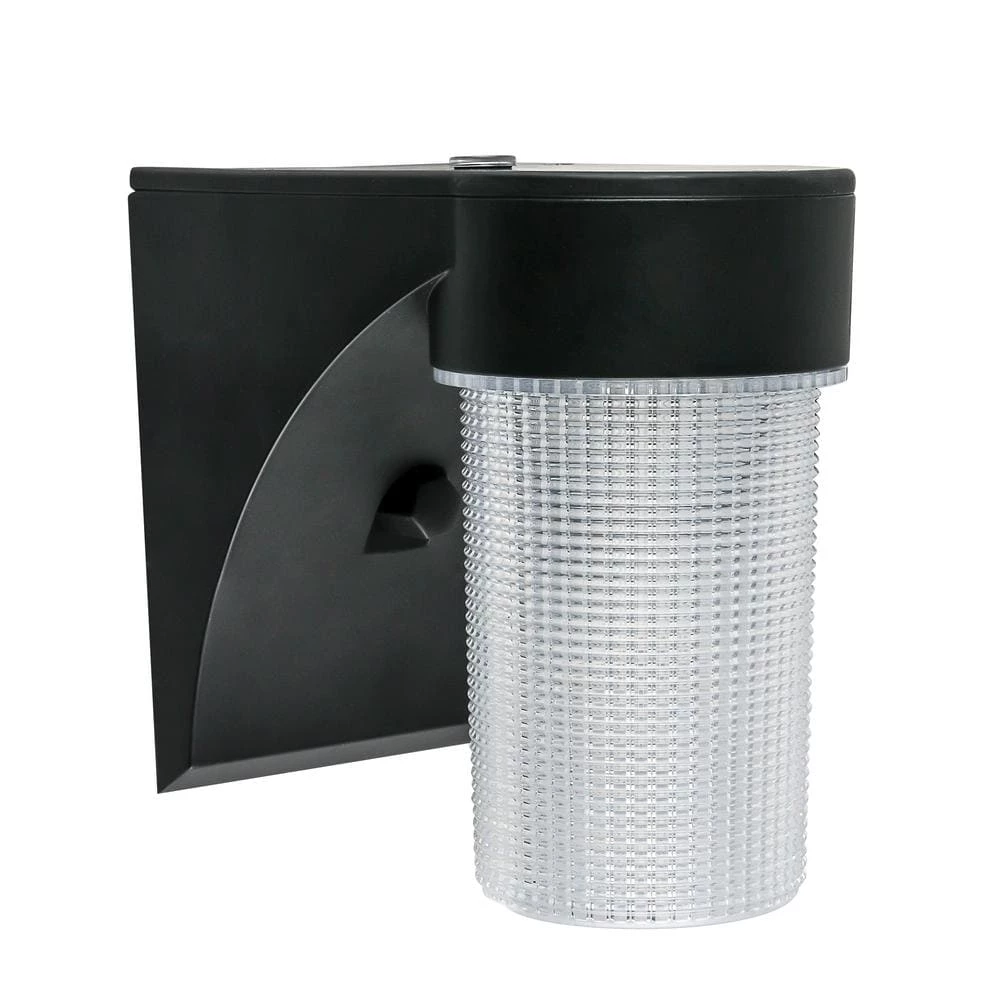 17-Watt Black Outdoor Integrated LED Jelly Jar Wall Pack Light with Dusk to Dawn Control by Commercial Electric 3 17-Watt Black Outdoor Integrated LED Jelly Jar Wall Pack Light with Dusk to Dawn Control by Commercial Electric