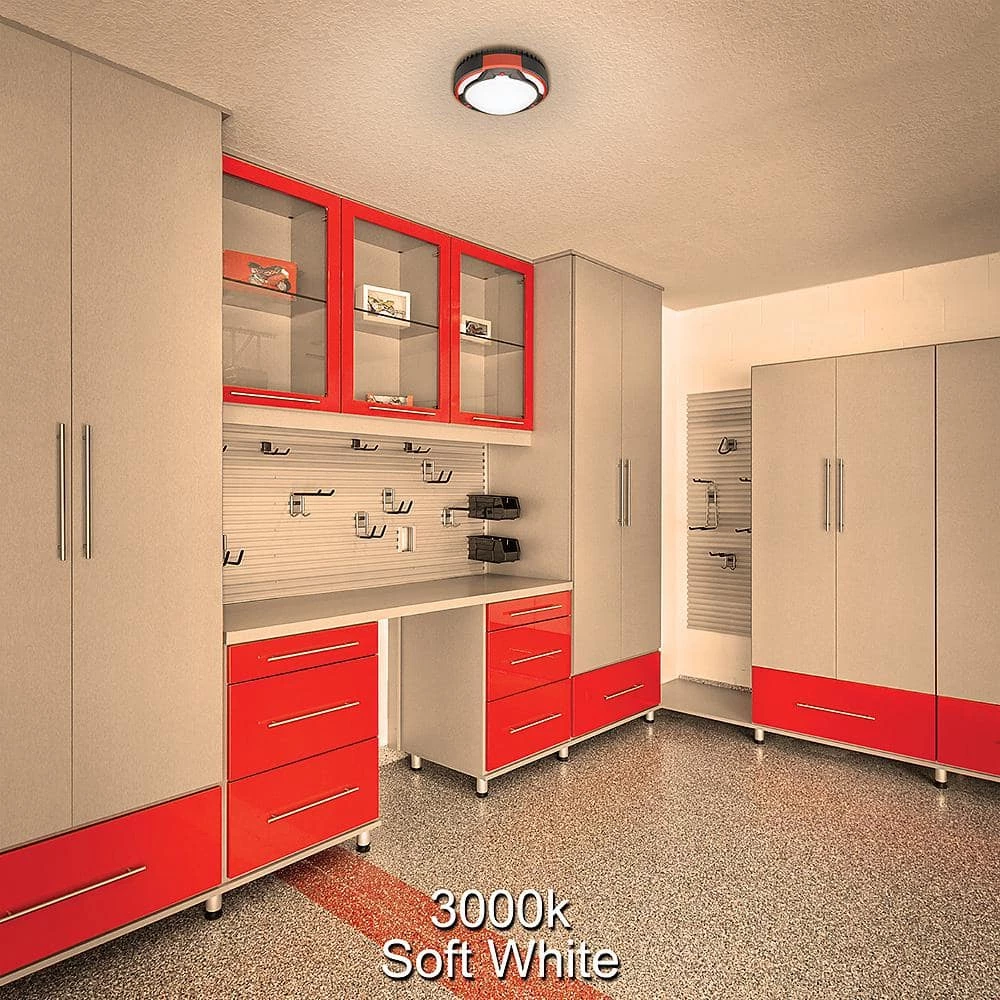 Spin Light 9 in. Heavy Duty Black Red Selectable LED Flush Mount Ceiling Light 1100 Lumens 3000K 4000K 5000K by Commercial Electric 11 Spin Light 9 in. Heavy Duty Black Red Selectable LED Flush Mount Ceiling Light 1100 Lumens 3000K 4000K 5000K by Commercial Electric - Image 9