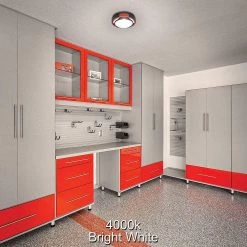 Spin Light 9 in. Heavy Duty Black Red Selectable LED Flush Mount Ceiling Light 1100 Lumens 3000K 4000K 5000K by Commercial Electric 22 Spin Light 9 in. Heavy Duty Black Red Selectable LED Flush Mount Ceiling Light 1100 Lumens 3000K 4000K 5000K by Commercial Electric -OCTO LIGHTS Shop black red commercial electric flush mount lights 54479111 44 1000