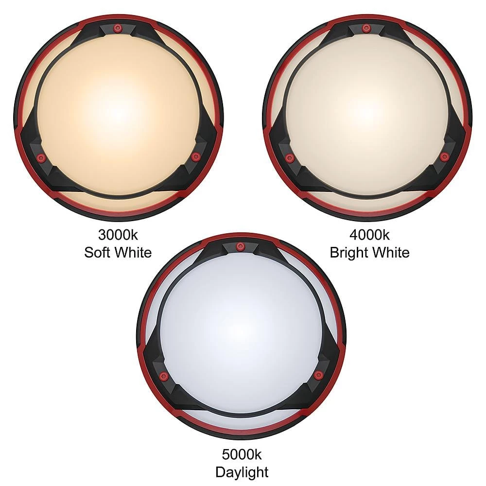 Spin Light 9 in. Heavy Duty Black Red Selectable LED Flush Mount Ceiling Light 1100 Lumens 3000K 4000K 5000K by Commercial Electric 8 Spin Light 9 in. Heavy Duty Black Red Selectable LED Flush Mount Ceiling Light 1100 Lumens 3000K 4000K 5000K by Commercial Electric - Image 6