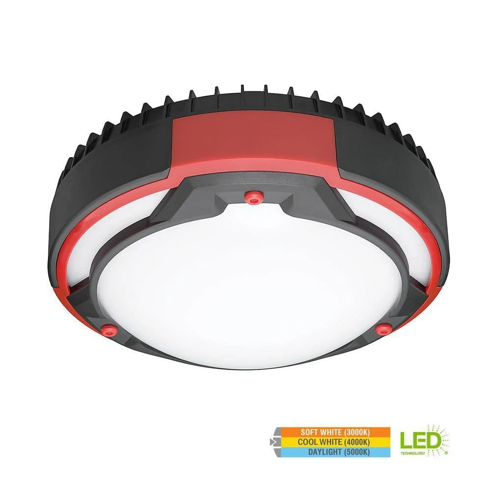 Spin Light 9 in. Heavy Duty Black Red Selectable LED Flush Mount Ceiling Light 1100 Lumens 3000K 4000K 5000K by Commercial Electric 4 Spin Light 9 in. Heavy Duty Black Red Selectable LED Flush Mount Ceiling Light 1100 Lumens 3000K 4000K 5000K by Commercial Electric - Image 2
