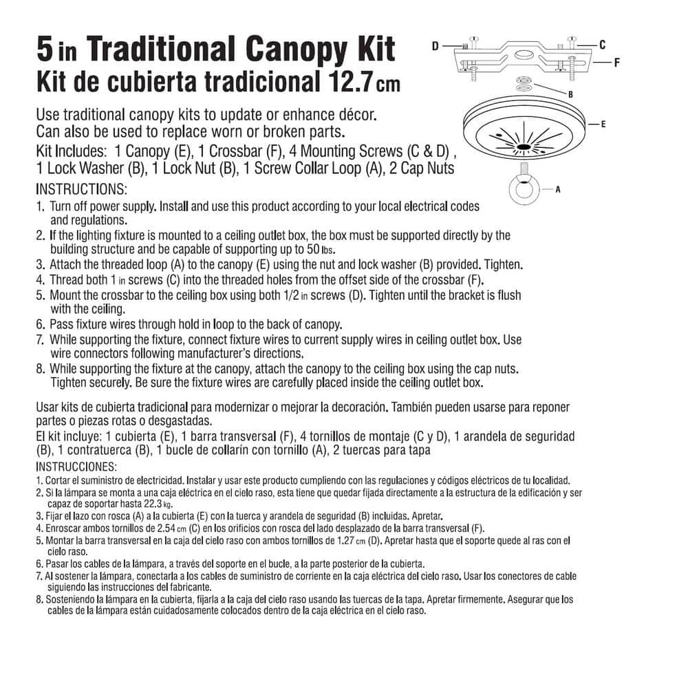 5 in. Bronze Traditional Canopy Kit for Ceiling Light Fixtures by Commercial Electric 4 5 in. Bronze Traditional Canopy Kit for Ceiling Light Fixtures by Commercial Electric - Image 2
