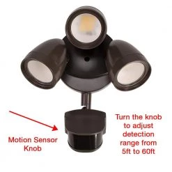 3-Head Bronze Motion Activated Outdoor Integrated LED Flood Light Security Light 1800 to 3600 Lumen Boost (4-Pack) by Commercial Electric -OCTO LIGHTS Shop bronze commercial electric flood lights 514032110 4pk 1d 1000