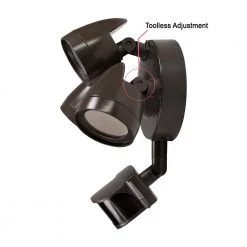 3-Head Bronze Motion Activated Outdoor Integrated LED Flood Light Security Light 1800 to 3600 Lumen Boost (4-Pack) by Commercial Electric -OCTO LIGHTS Shop bronze commercial electric flood lights 514032110 4pk 1f 1000