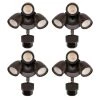 3-Head Bronze Motion Activated Outdoor Integrated LED Flood Light Security Light 1800 to 3600 Lumen Boost (4-Pack) by Commercial Electric -OCTO LIGHTS Shop bronze commercial electric flood lights 514032110 4pk 64 1000