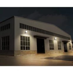 46-Watt Bronze Outdoor Integrated LED Street Lamp Flood Light with Dusk to Dawn Control by Commercial Electric -OCTO LIGHTS Shop bronze commercial electric flood lights dw8899abz b 31 1000