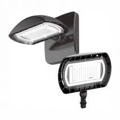 High-Output 200-Watt Equivalent LED Flood Light with Wall Mount Kit, 3,000 Lumens, Outdoor Security Lighting by Commercial Electric