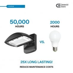 High-Output 200-Watt Equivalent LED Flood Light with Wall Mount Kit, 3,000 Lumens, Outdoor Security Lighting by Commercial Electric -OCTO LIGHTS Shop bronze commercial electric flood lights fsn 28 4k bz a0 1000