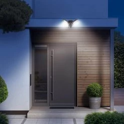 30-Watt Bronze Outdoor Integrated LED Twin Head Motion-Activated Flood Light, 3000 Lumens by Commercial Electric -OCTO LIGHTS Shop bronze commercial electric flood lights fsxd30 ms 4k bz 44 1000