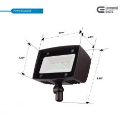 Architectural 150-Watt Equivalent Integrated Outdoor LED Flood Light, 2000 Lumens, Security Light by Commercial Electric 15 Architectural 150-Watt Equivalent Integrated Outdoor LED Flood Light, 2000 Lumens, Security Light by Commercial Electric -OCTO LIGHTS Shop bronze commercial electric flood lights pwrf20 4k bz 40 1000