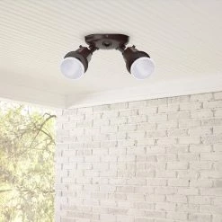 Twin-Head Bronze Outdoor Flood Light for Outdoor Security Lighting by Commercial Electric -OCTO LIGHTS Shop bronze commercial electric flood lights tpar bz 77 1000