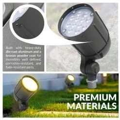 12W Line Voltage Bronze Integrated Outdoor LED Bullet Flood Light and Adjustable Mounting Bracket for Landscape Lighting by Commercial Electric -OCTO LIGHTS Shop bronze commercial electric landscape flood lights cev5blf12brz 66 1000