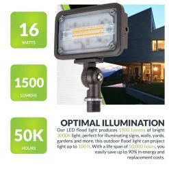 16W Bronze Integrated Outdoor LED Weatherproof Wall Wash Light and Adjustable Mounting Bracket for Landscape Lighting by Commercial Electric 14 16W Bronze Integrated Outdoor LED Weatherproof Wall Wash Light and Adjustable Mounting Bracket for Landscape Lighting by Commercial Electric -OCTO LIGHTS Shop bronze commercial electric landscape flood lights ceww16brz a0 1000