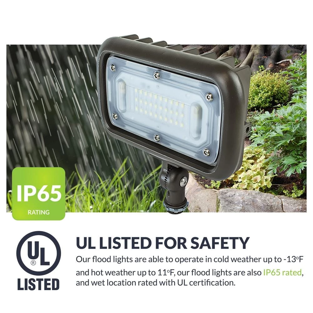 30W Line Voltage Bronze Integrated Outdoor LED Wall Wash Light with Adjustable Mounting Bracket for Landscape Lighting by Commercial Electric 8 30W Line Voltage Bronze Integrated Outdoor LED Wall Wash Light with Adjustable Mounting Bracket for Landscape Lighting by Commercial Electric - Image 6