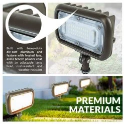 30W Line Voltage Bronze Integrated Outdoor LED Wall Wash Light with Adjustable Mounting Bracket for Landscape Lighting by Commercial Electric 17 30W Line Voltage Bronze Integrated Outdoor LED Wall Wash Light with Adjustable Mounting Bracket for Landscape Lighting by Commercial Electric -OCTO LIGHTS Shop bronze commercial electric landscape flood lights ceww30brz 77 1000