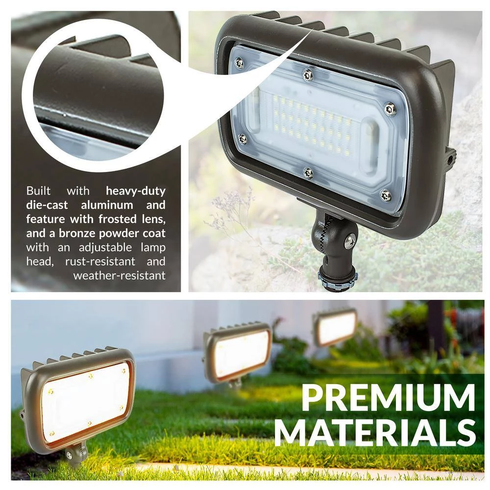 30W Line Voltage Bronze Integrated Outdoor LED Wall Wash Light with Adjustable Mounting Bracket for Landscape Lighting by Commercial Electric 9 30W Line Voltage Bronze Integrated Outdoor LED Wall Wash Light with Adjustable Mounting Bracket for Landscape Lighting by Commercial Electric - Image 7