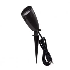 14-Watt 1100 Lumens Line Voltage Bronze LED Landscape Flood Light with Spike Plug by Commercial Electric