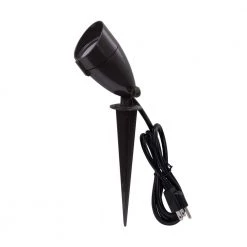 7-Watt Line Voltage Bronze LED Landscape Flood Light Metal with Spike by Commercial Electric