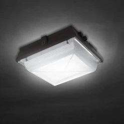 Helios 150-Watt Equivalent Integrated LED Dark Bronze Outdoor Security Canopy and Area Light with 2200 Lumens (4-Pack) by Commercial Electric -OCTO LIGHTS Shop bronze commercial electric parking lot lights hel20 4k bz 4pk 44 1000