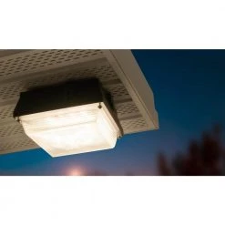 Helios 150-Watt Equivalent Integrated LED Dark Bronze Outdoor Security Canopy and Area Light with 2200 Lumens (4-Pack) by Commercial Electric -OCTO LIGHTS Shop bronze commercial electric parking lot lights hel20 4k bz 4pk 66 1000