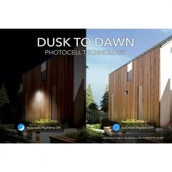 150-Watt Equivalent Integrated Outdoor LED Wall Pack, 2,500 Lumens, Dusk to Dawn Outdoor Security Light by Commercial Electric -OCTO LIGHTS Shop bronze commercial electric wall pack lights lyra20 pc 4k bz 1d 1000