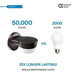 75-Watt Equivalent Integrated Outdoor LED Wall Pack, 900 Lumens, Dusk to Dawn Outdoor Security Light (2-Pack) by Commercial Electric -OCTO LIGHTS Shop bronze commercial electric wall pack lights phx12 pc 3k bz 2pk a0 1000