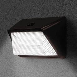 450- Watt Equivalent Integrated LED Bronze Dusk to Dawn Refractor Wall Pack Light, 4000K by Commercial Electric -OCTO LIGHTS Shop bronze commercial electric wall pack lights prwx50 h pc 4k bz 44 1000