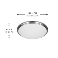 14 in. Brushed Nickel and Oil-Rubbed Bronze Selectable Integrated LED Flush Mount with Interchangeable Trim by Commercial Electric -OCTO LIGHTS Shop brushed nickel and oil rubbed bronze commercial electric flush mount lights ca8aa022fr125 4f 1000