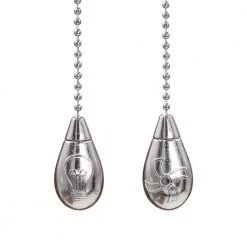 6 in. Brushed Nickel Light Bulb and Fan Pull Chain Set by Commercial Electric