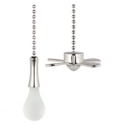 12 in. Brushed Nickel Light Bulb and Fan Pull Chain Set by Commercial Electric