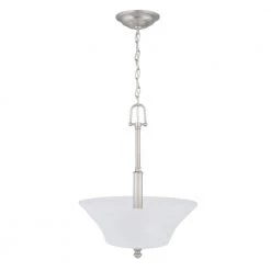 Creekford 3-Light Brushed Nickel Pendant with Frosted Glass Shade by Commercial Electric -OCTO LIGHTS Shop brushed nickel commercial electric chandeliers hon8913a 1d 1000