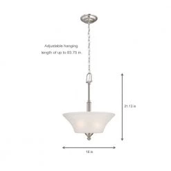 Creekford 3-Light Brushed Nickel Pendant with Frosted Glass Shade by Commercial Electric -OCTO LIGHTS Shop brushed nickel commercial electric chandeliers hon8913a 31 1000