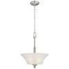 Creekford 3-Light Brushed Nickel Pendant with Frosted Glass Shade by Commercial Electric
