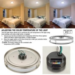 11 in. Orbit Round Brushed Nickel Color Selectable LED Flush Mount Ceiling Light 1000 Lumens Dimmable by Commercial Electric 16 11 in. Orbit Round Brushed Nickel Color Selectable LED Flush Mount Ceiling Light 1000 Lumens Dimmable by Commercial Electric -OCTO LIGHTS Shop brushed nickel commercial electric flush mount lights 564101110 40 1000