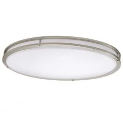 32 in. Orbit Oval Color Selectable CCT LED Flush Mount Brushed Nickel Ceiling Light 3000 Lumens Dimmable by Commercial Electric -OCTO LIGHTS Shop brushed nickel commercial electric flush mount lights 564121110 76 1000